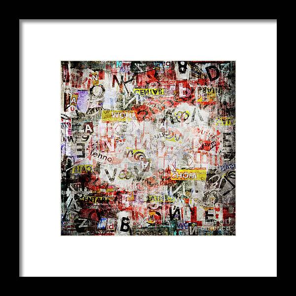 Grunge Framed Print featuring the digital art Grunge textured background by Jelena Jovanovic