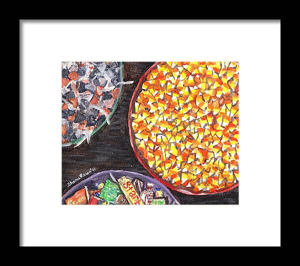 Halloween Framed Print featuring the painting Halloween Candy by Shana Rowe Jackson