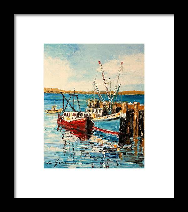 Harbour Framed Print featuring the painting Harbour impression #2 by Luke Karcz