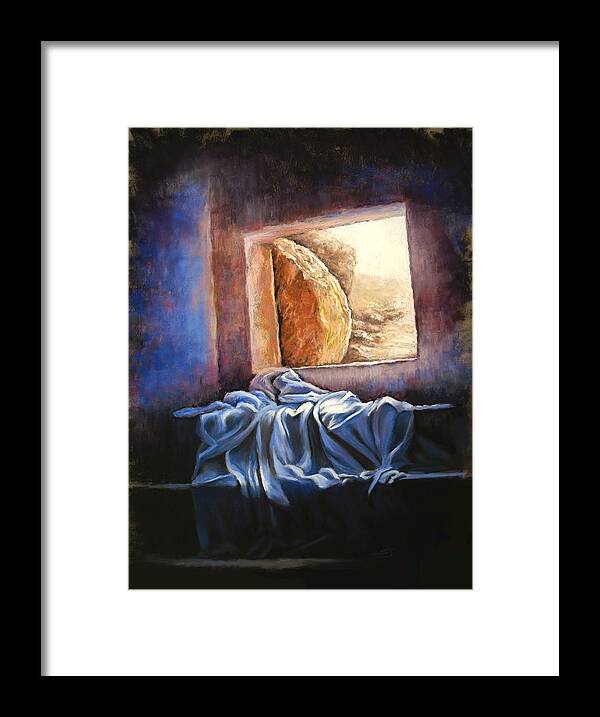 Christian Framed Print featuring the pastel He Is Risen #2 by Susan Jenkins