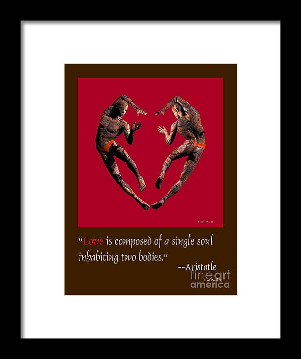 Posters Framed Print featuring the digital art 2 Hearts Dancers Poster by Walter Neal