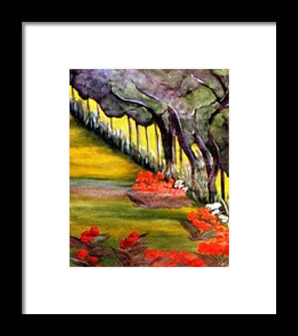 Spring Framed Print featuring the painting In The Garden #2 by Duygu Kivanc