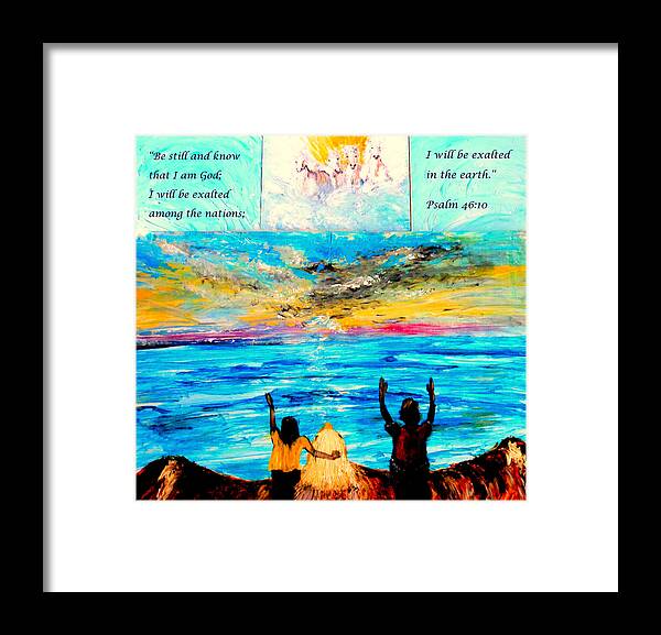 He Says Framed Print featuring the painting Jesus Loves you #2 by Amanda Dinan