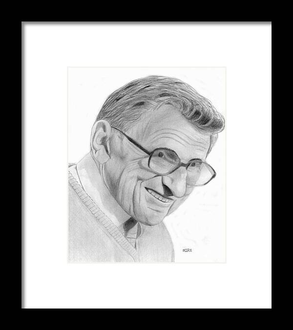 Joe Paterno Framed Print featuring the drawing Joe Paterno #2 by Pat Moore