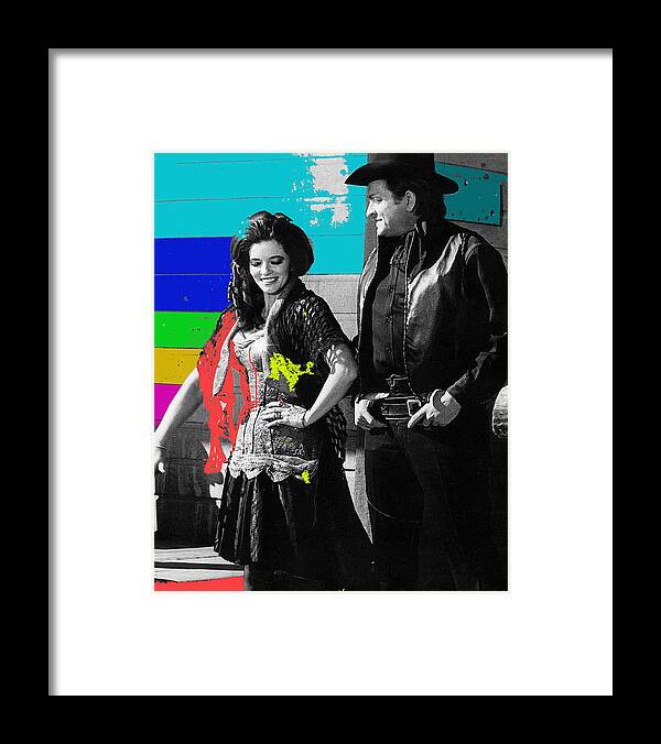 June Carter Cash Johnny Cash In Costume Old Tucson Az 1971-2008 Framed Print featuring the photograph June Carter Cash Johnny Cash In Costume Old Tucson Az 1971-2008 #6 by David Lee Guss