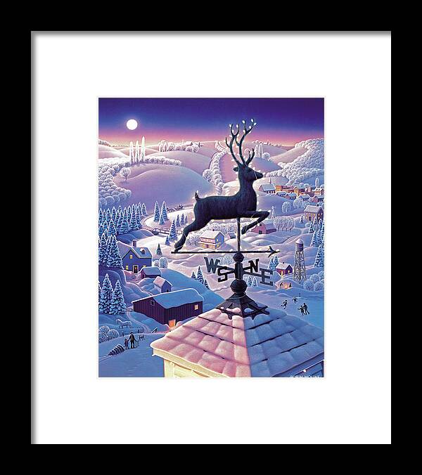 Lands End Winter Framed Print featuring the painting Lands End Weathervane by Robin Moline