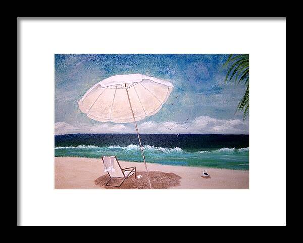 Beach Framed Print featuring the painting Lazy Day by Jamie Frier