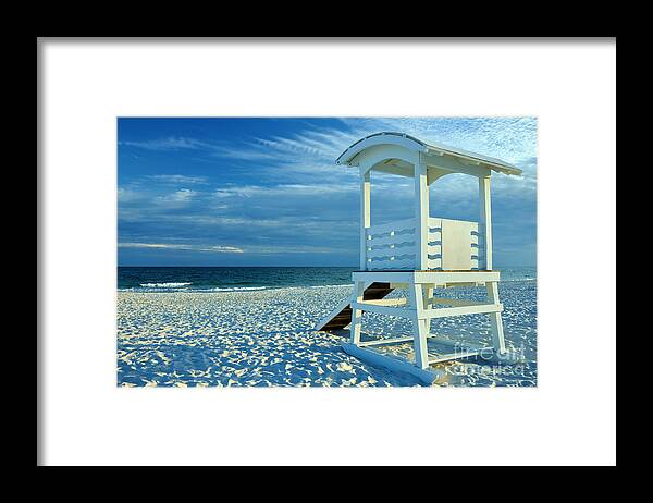 Beach Framed Print featuring the photograph Lifeguard Hut on Beach #2 by Danny Hooks