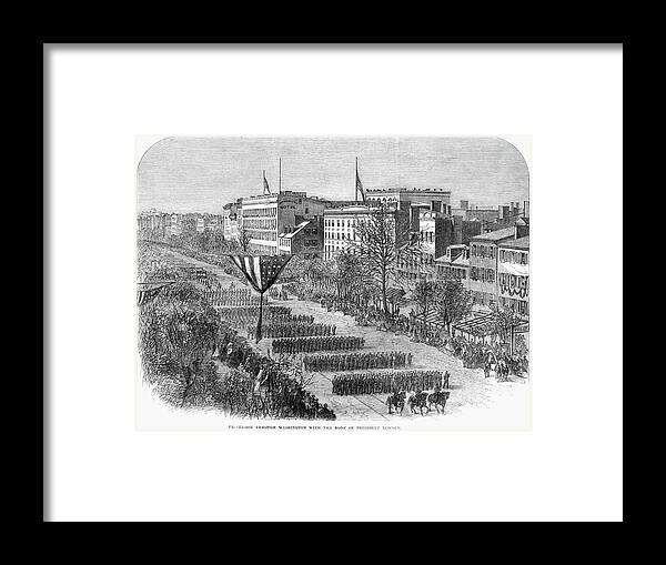 1865 Framed Print featuring the painting Lincoln's Funeral, 1865 #2 by Granger