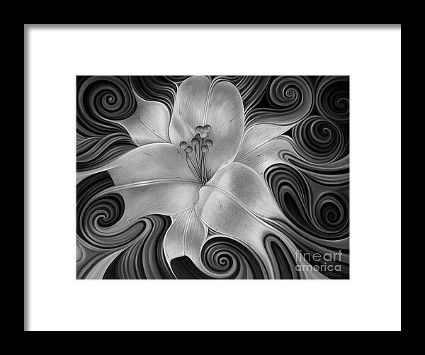 Lily Framed Print featuring the painting Lirio Dinamico by Ricardo Chavez-Mendez