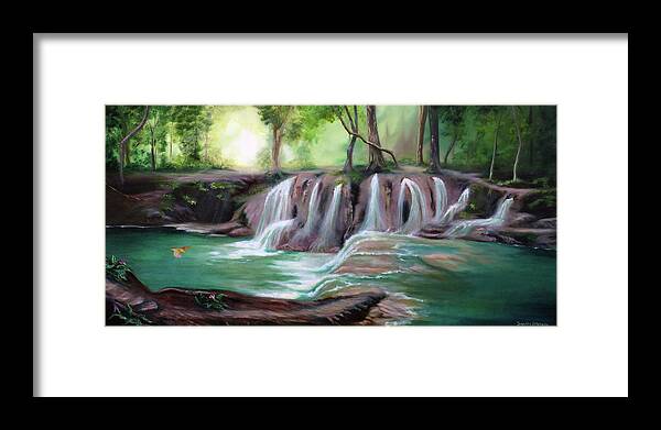 Water Framed Print featuring the painting Living Waters by Jeanette Sthamann