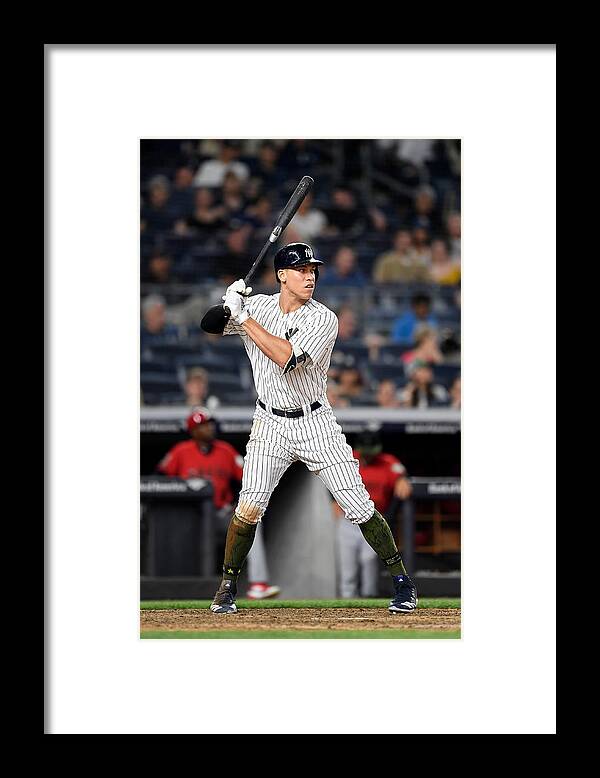 American League Baseball Framed Print featuring the photograph Los Angeles Angels of Anaheim v New York Yankees by G Fiume