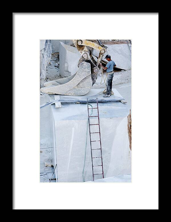 Carrara Marble Framed Print featuring the photograph Marble Quarry #2 by Mauro Fermariello/science Photo Library