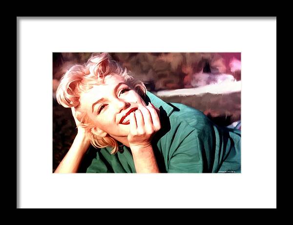 Marilyn Monroe Framed Print featuring the digital art Marilyn Monroe Large Size Portrait #1 by Gabriel T Toro