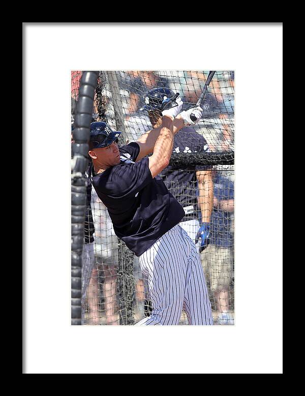 American League Baseball Framed Print featuring the photograph MLB: FEB 20 Spring Training - Yankees Workout by Icon Sportswire