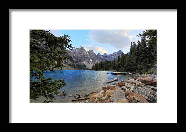 Lake Framed Print featuring the photograph Moraine Lake Banff National Park #2 by Jack Nevitt