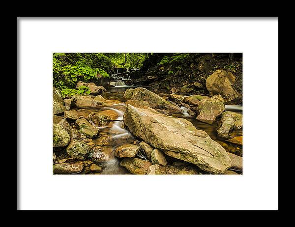 Background Framed Print featuring the photograph Mountain stream #2 by Jaroslaw Grudzinski