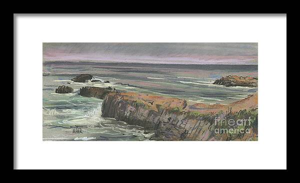 Beach Framed Print featuring the pastel Pescadero Beach #2 by Donald Maier