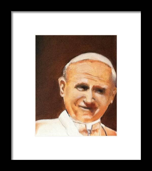 Art Framed Print featuring the painting Pope John Paul II #2 by Ryszard Ludynia