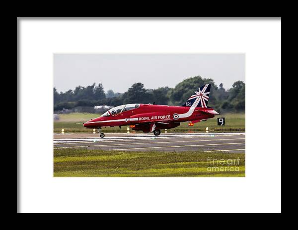 Red Arrows Framed Print featuring the photograph Red Arrow by Airpower Art