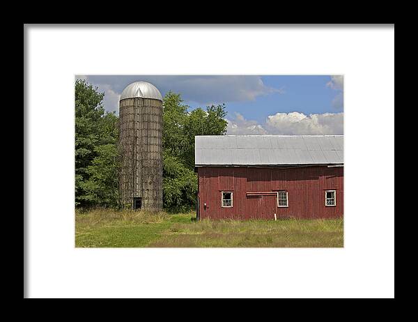 Barn Framed Print featuring the photograph Red Weathered Farm Barn of New Jersey #3 by David Letts