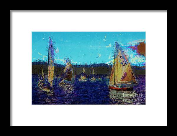 Sailing Day Regatta Framed Print featuring the photograph Sailing Day by Julie Lueders 