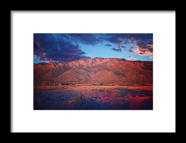 Scenics Framed Print featuring the photograph Sandia Mountains at Sunset #2 by Ivanastar