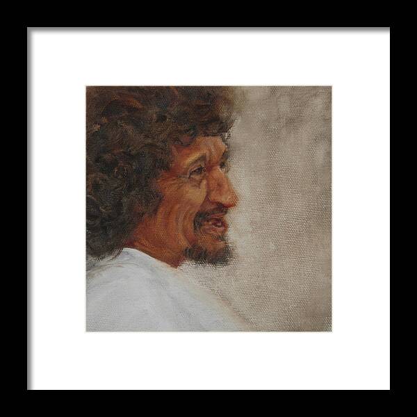 Portrait Framed Print featuring the painting Secret Mirth by Connie Schaertl