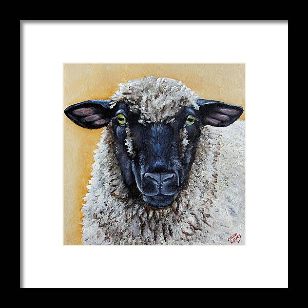 Sheep Framed Print featuring the painting Shirley #2 by Laura Carey