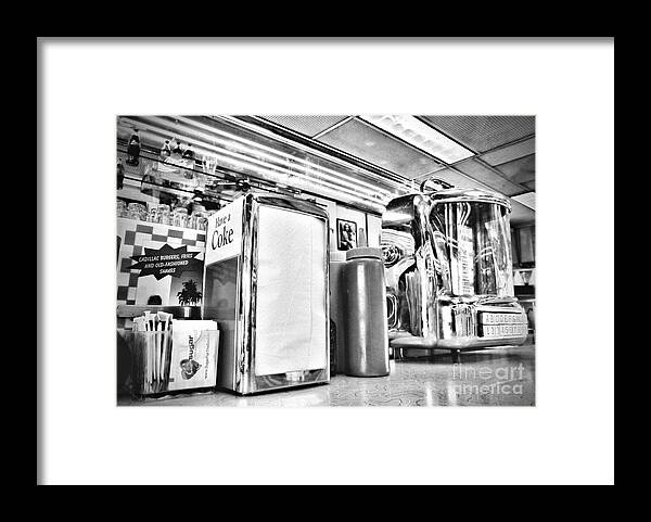 Service Framed Print featuring the photograph Sitting At The Counter #2 by Peggy Hughes