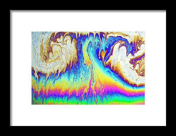 Thin Film Framed Print featuring the photograph Soap Film Patterns by Paul Rapson