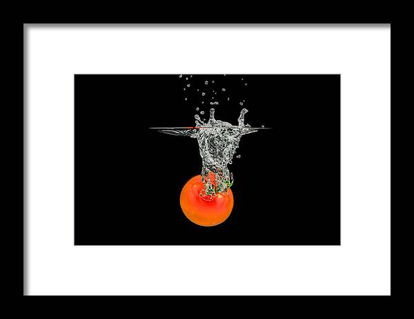 Diet Framed Print featuring the photograph Splashing Tomato #2 by Peter Lakomy