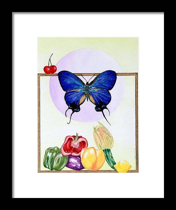 Still Life With Moth Framed Print featuring the painting Still Life with Moth #2 by Thomas Gronowski