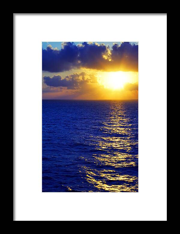 Sunrise Framed Print featuring the photograph Sunrise at Sea #2 by Jason Politte