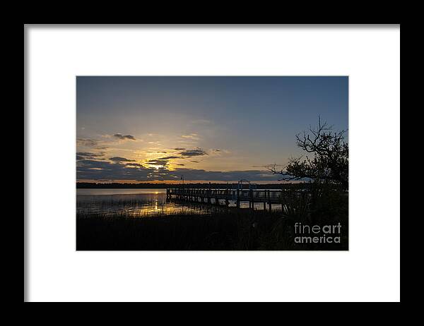 Sunset Framed Print featuring the photograph Twilight over the Wando River by Dale Powell