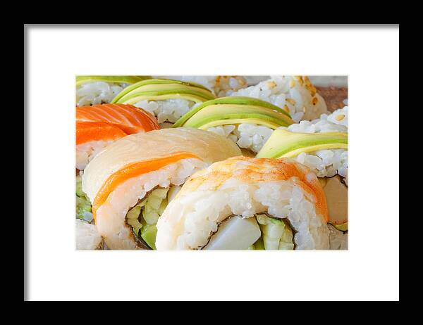 Appetizer Framed Print featuring the photograph Sushi by Peter Lakomy