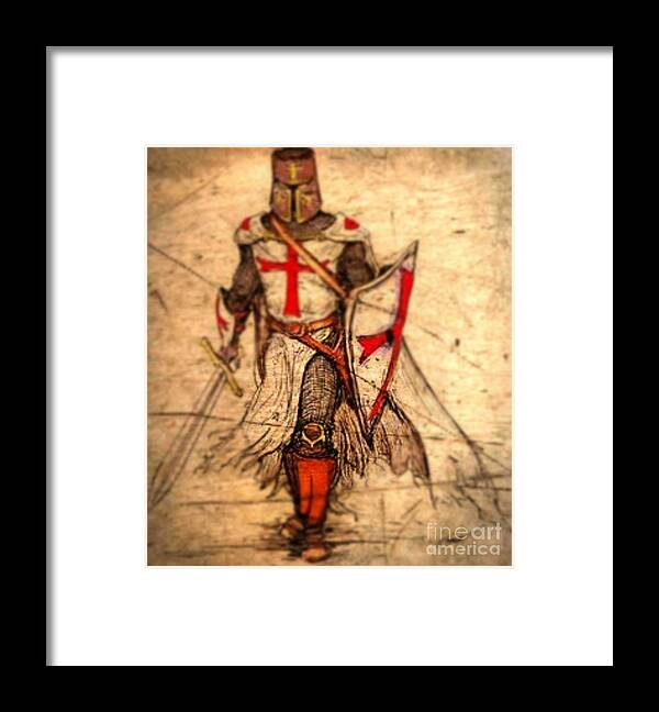 Crusades Framed Print featuring the digital art Templer Knight #2 by Steven Pipella