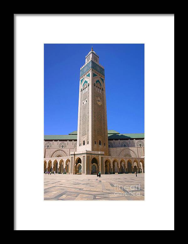 Hassan Ii Mosque Framed Print featuring the photograph The Hassan II Mosque Grand Mosque with the Worlds Tallest 210m Minaret Sour Jdid Casablanca Morocco #2 by PIXELS XPOSED Ralph A Ledergerber Photography