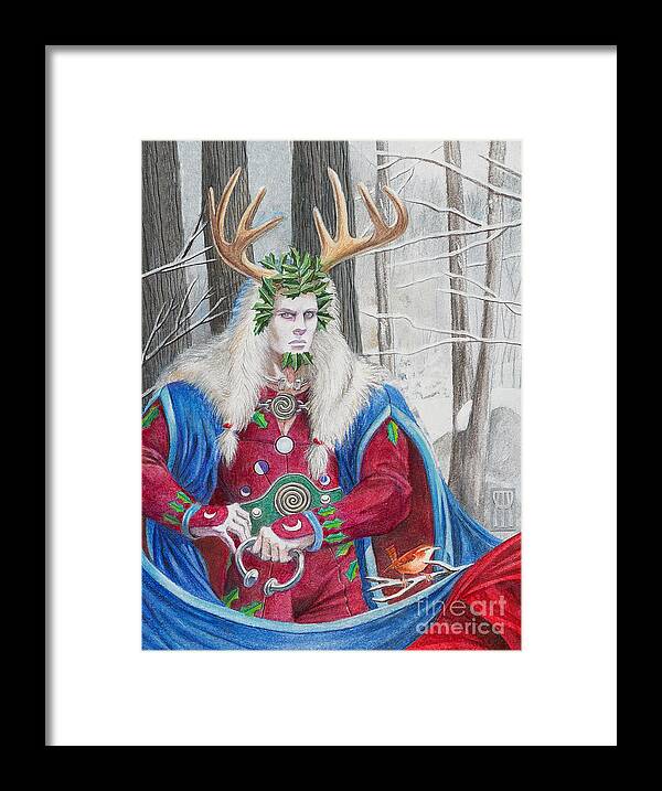 Pagan Framed Print featuring the painting The Holly King #2 by Melissa A Benson