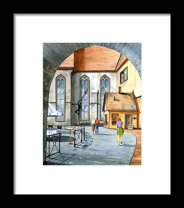 Rothenburg Framed Print featuring the painting To the Plaza by Joseph Burger