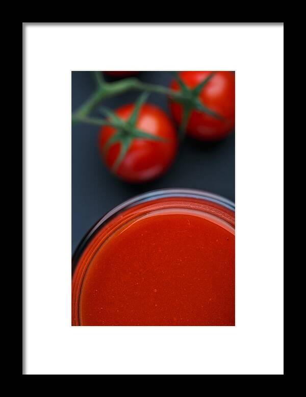 Tomato Framed Print featuring the photograph Tomato Juice #2 by Nailia Schwarz