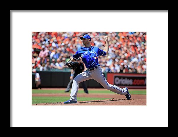 American League Baseball Framed Print featuring the photograph Toronto Blue Jays V Baltimore Orioles by Rob Carr