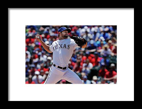 American League Baseball Framed Print featuring the photograph Toronto Blue Jays V Texas Rangers #2 by Brandon Wade