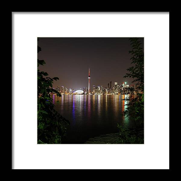 Toronto Framed Print featuring the photograph Toronto Skyline at Night by Laura Tucker
