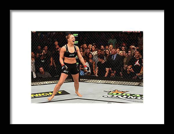 Event Framed Print featuring the photograph Ufc 184 Rousey V Zingano #2 by Josh Hedges/zuffa Llc