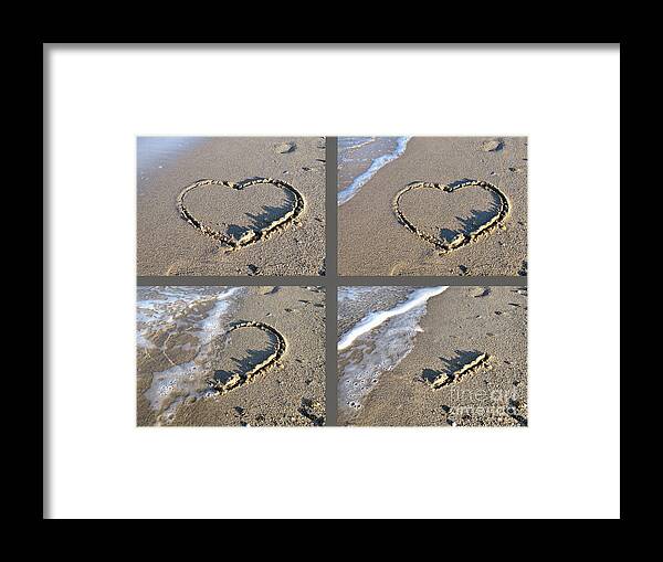 Sand Framed Print featuring the photograph Valentine's Day Sand Heart #2 by Daliana Pacuraru