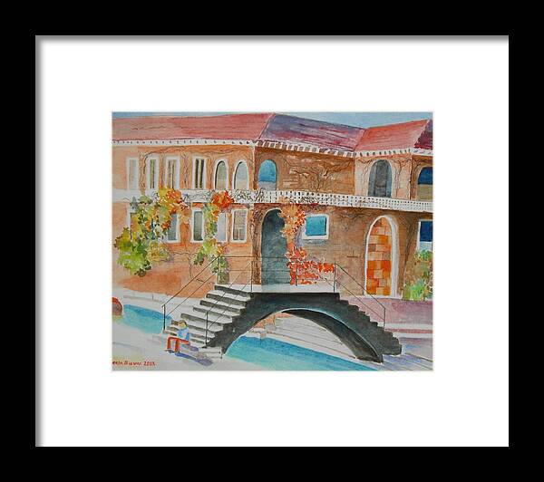 Door Framed Print featuring the painting Venice #2 by Geeta Yerra