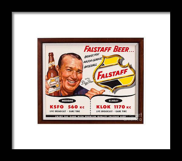 Vintage Framed Print featuring the photograph Vintage Falstaff Beer Poster #2 by Action
