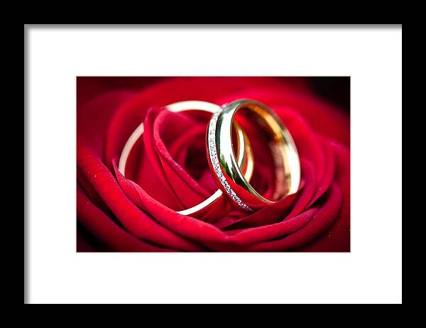 Wedding Framed Print featuring the photograph Wedding Rings #2 by Ralf Kaiser