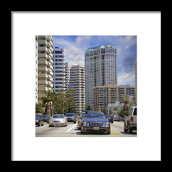 Wilshire Boulevard Framed Print featuring the photograph Wilshire Corridor by Chuck Staley